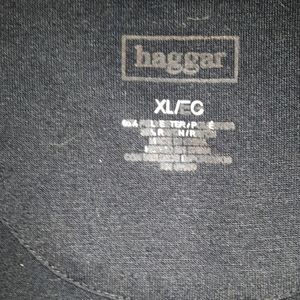 Hagger black t under faded glory button up
